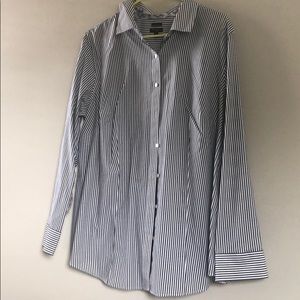 Talbots Black Striped Button Down